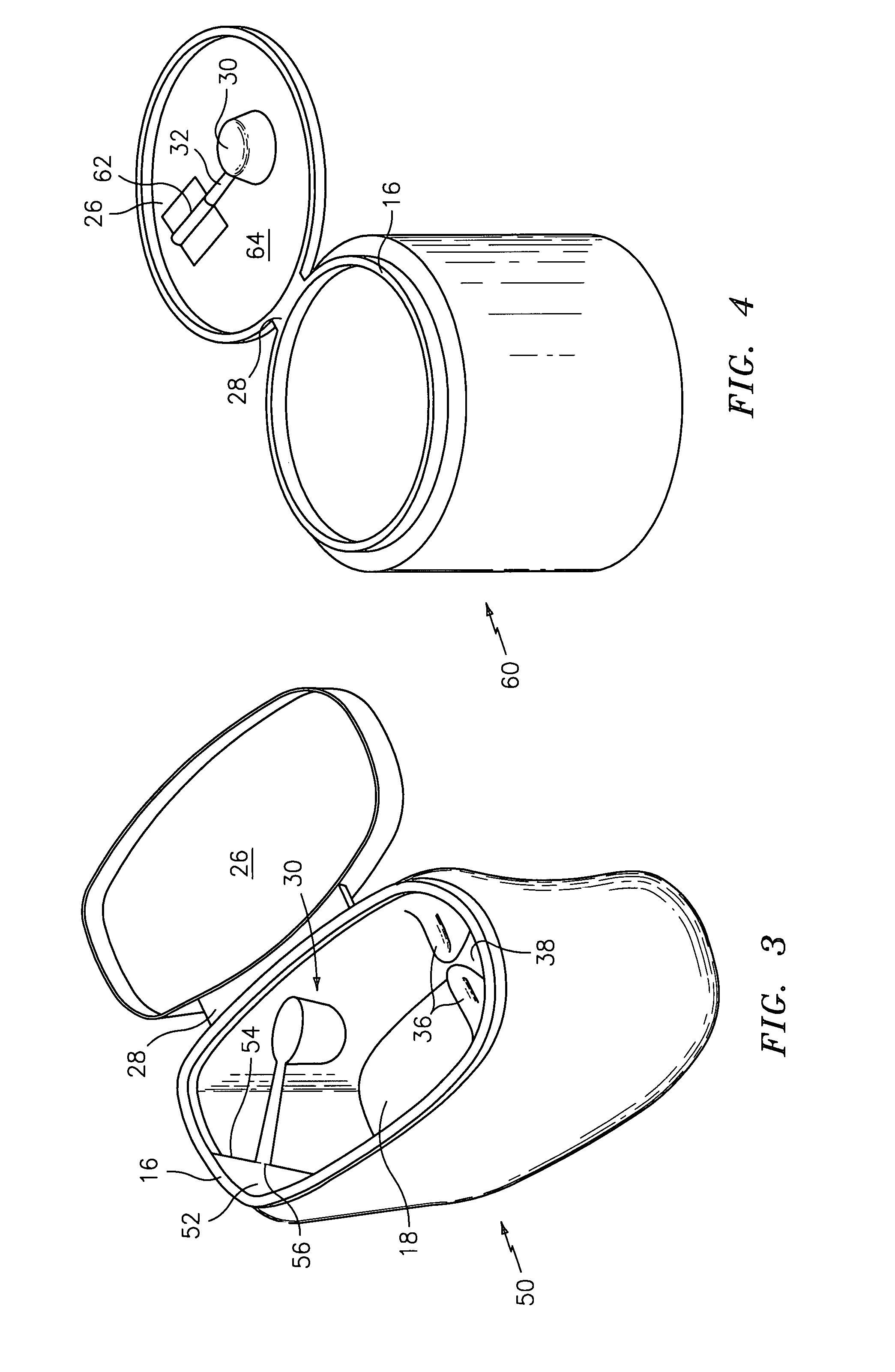 Container with measuring device holding means