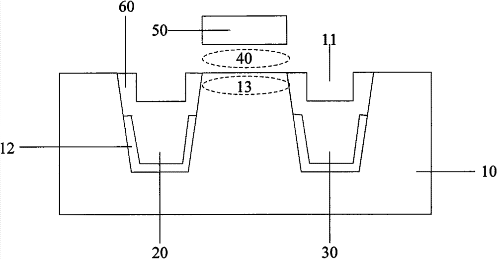 Insulated source-drain electrode MOD transistor and preparation method thereof