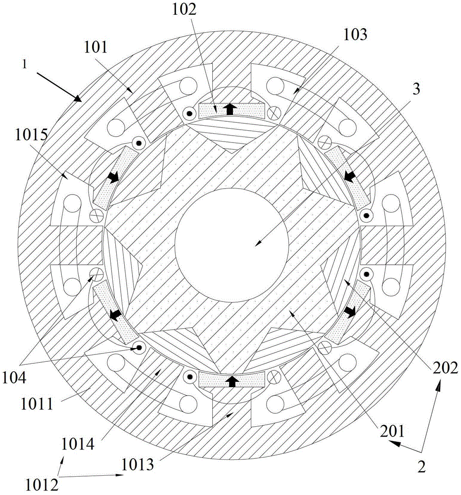 Magnetic flow switched and surface-mounted type permanent magnet memory motor