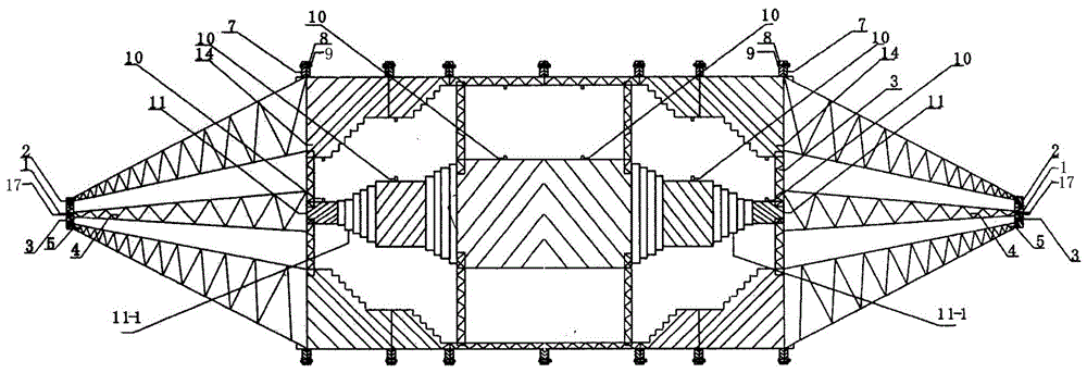 Multi-section gradually-changing coaxial type component high-voltage fast pulse response test fixture