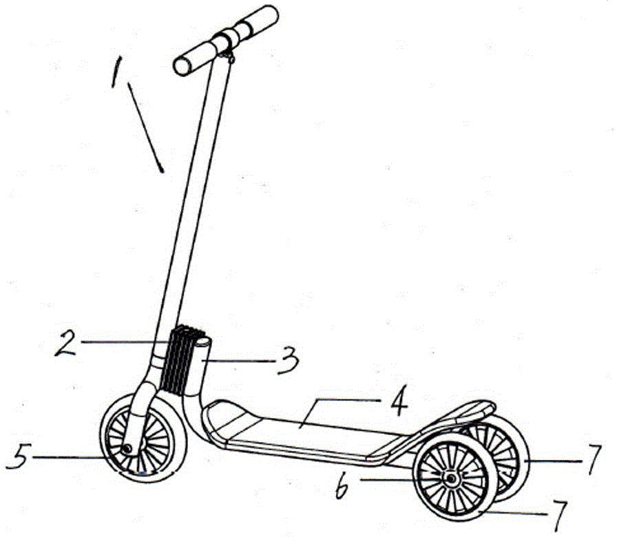 Three-wheel vertical type scooter for child