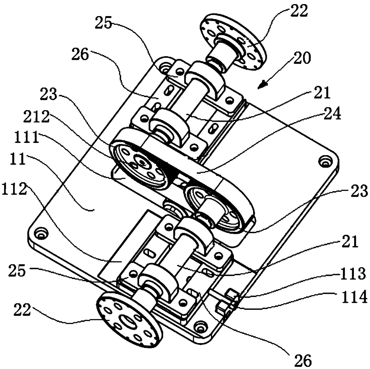 Engine test transmission vibration isolation device