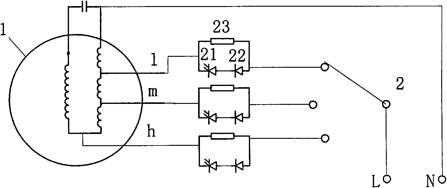 Air speed step indicating circuit of electric fan
