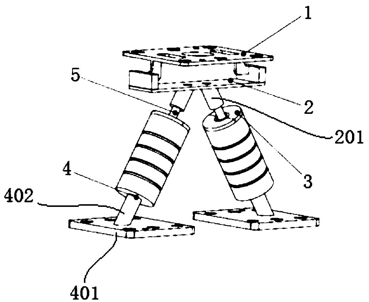 Variable-stiffness flexible damping supporting leg