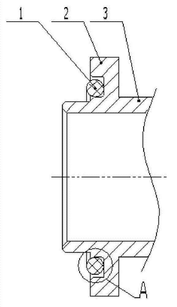 Connector and O-shaped ring mounting groove structure for sealing end face