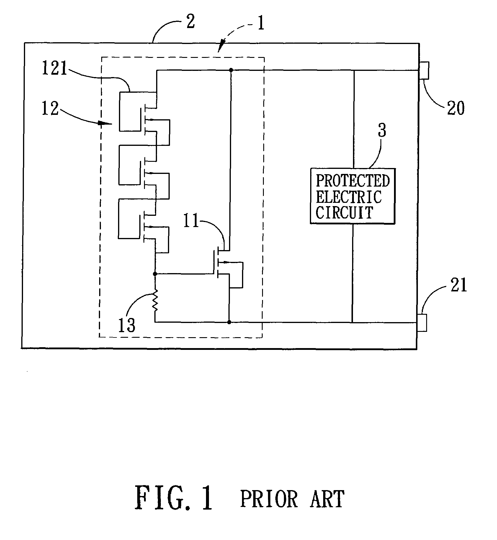 Booster power management integrated circuit chip with ESD protection between output pads thereof