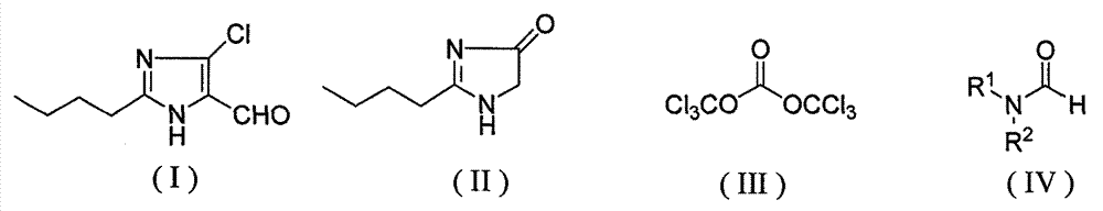 Method for synthesizing 2-normal-butyl-4-chloro-5-formylimidazole