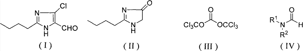 Method for synthesizing 2-normal-butyl-4-chloro-5-formylimidazole