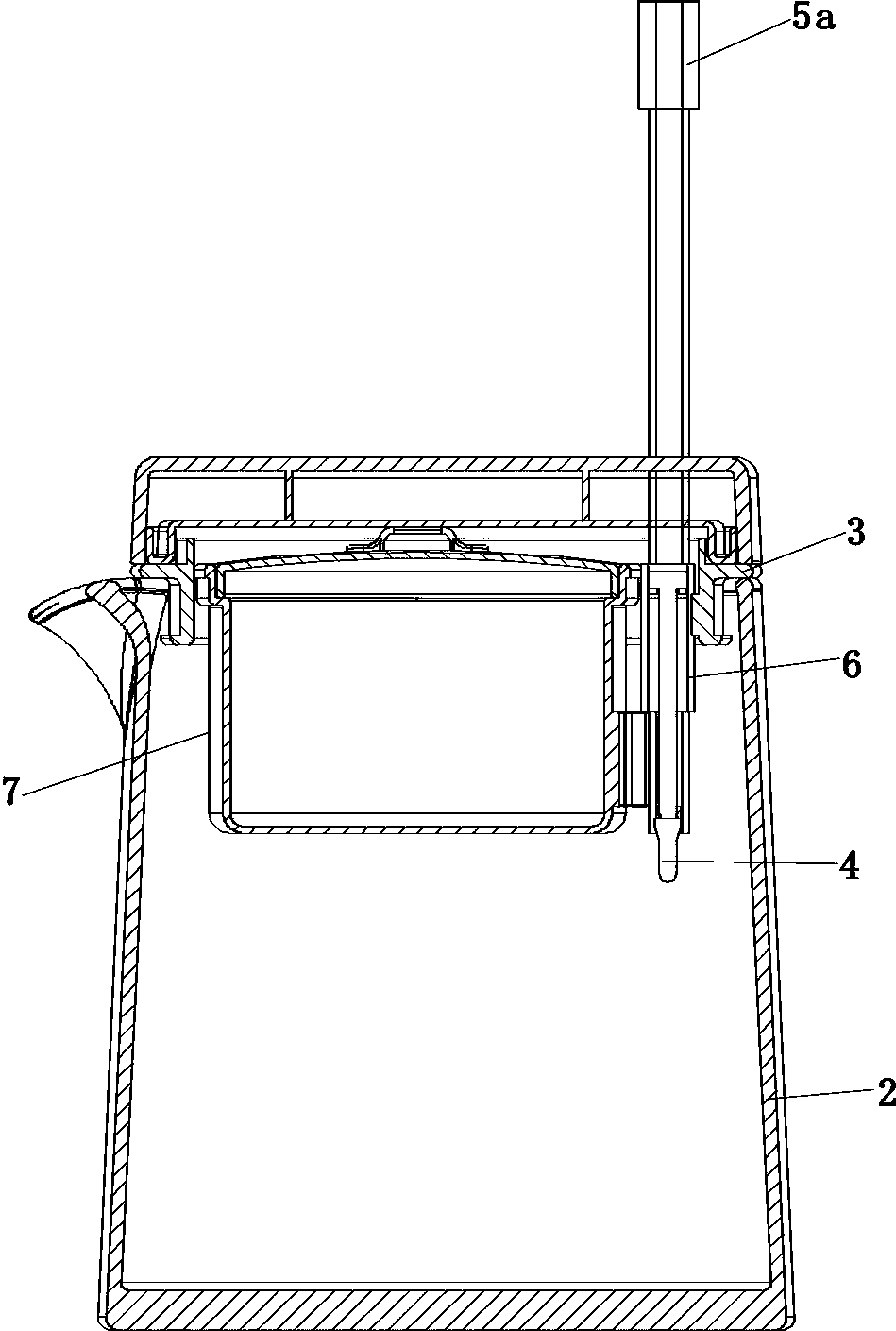 Lifting mechanism and tea making pot comprising same