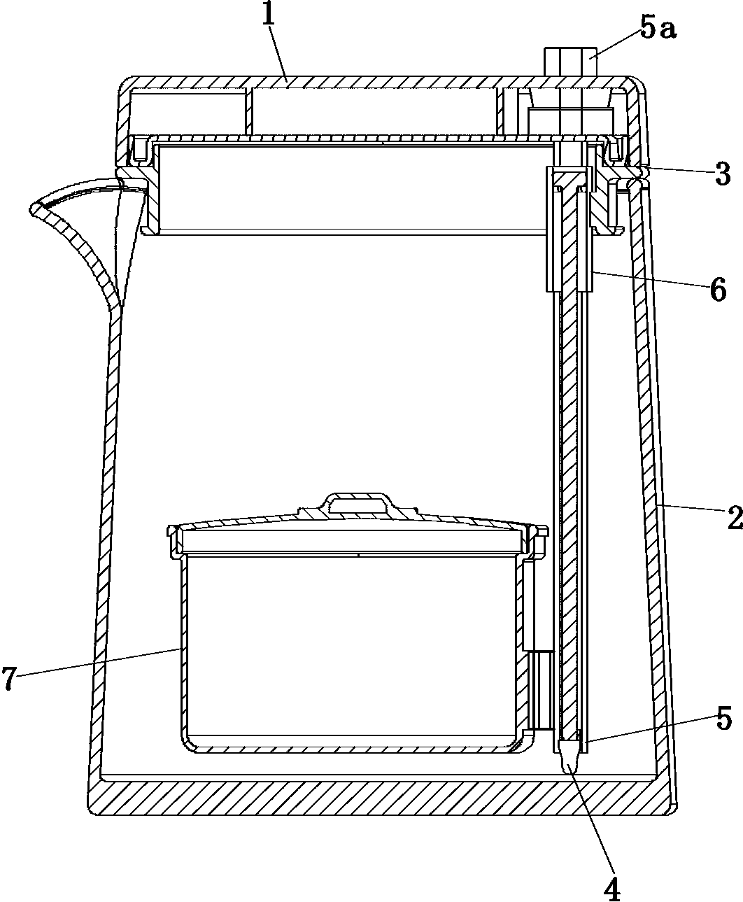 Lifting mechanism and tea making pot comprising same