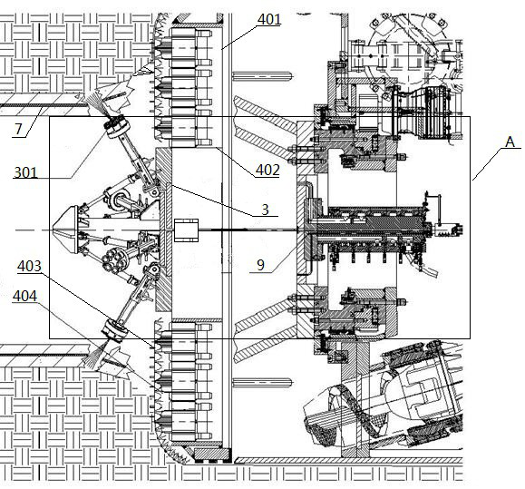 A water-jet demolition and diameter-expanding roadheader and its construction method