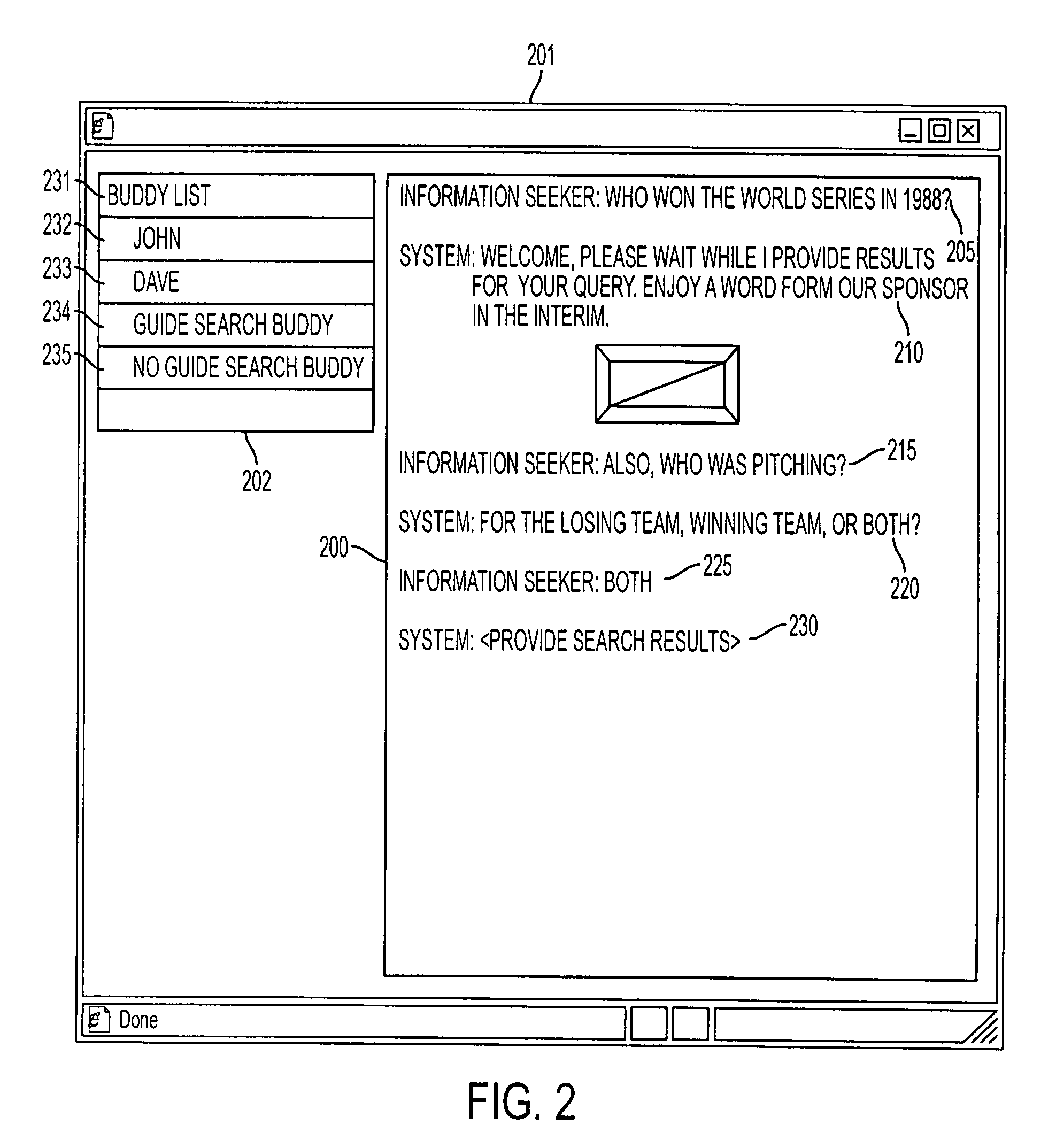 Method and system for accessing search services via messaging services