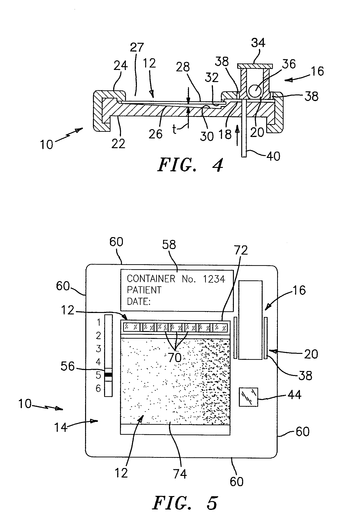 Container for holding biologic fluid for analysis