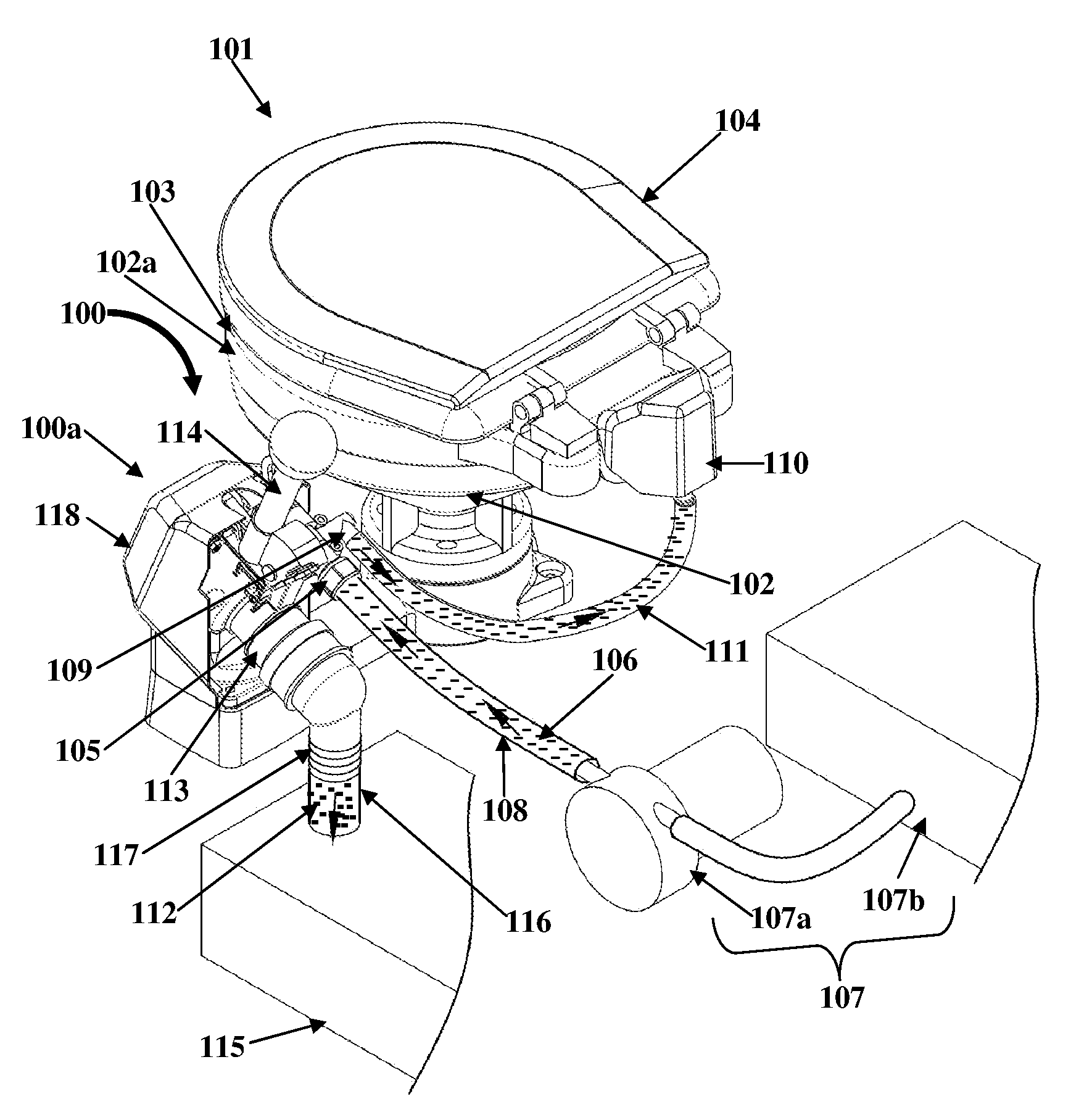 Manual toilet flushing apparatus with an odor reducing fresh water inlet valve assembly