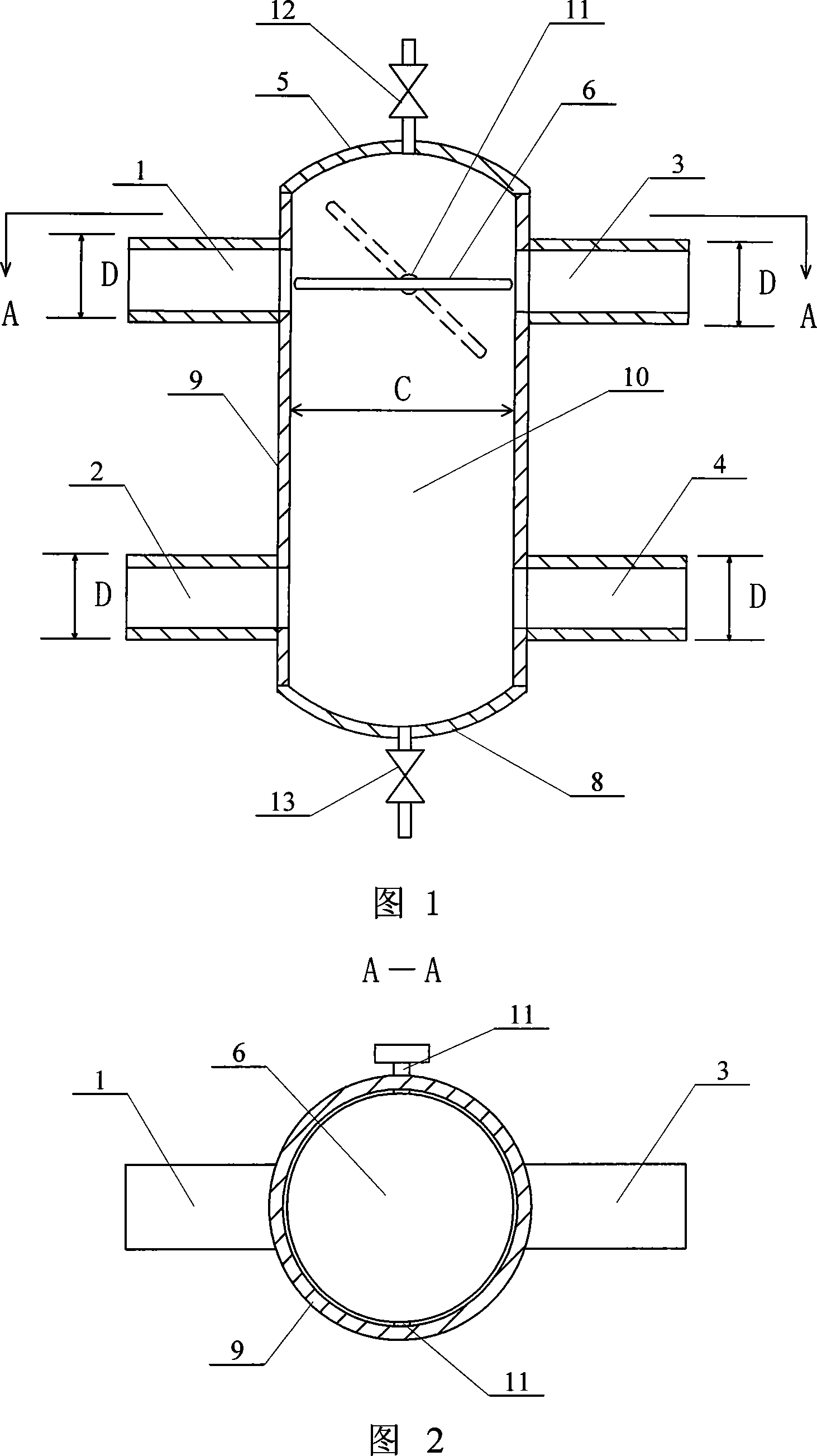 Water mixer with single baffler capable of adjusting proportion for mixing bidirectional water in heating circulation