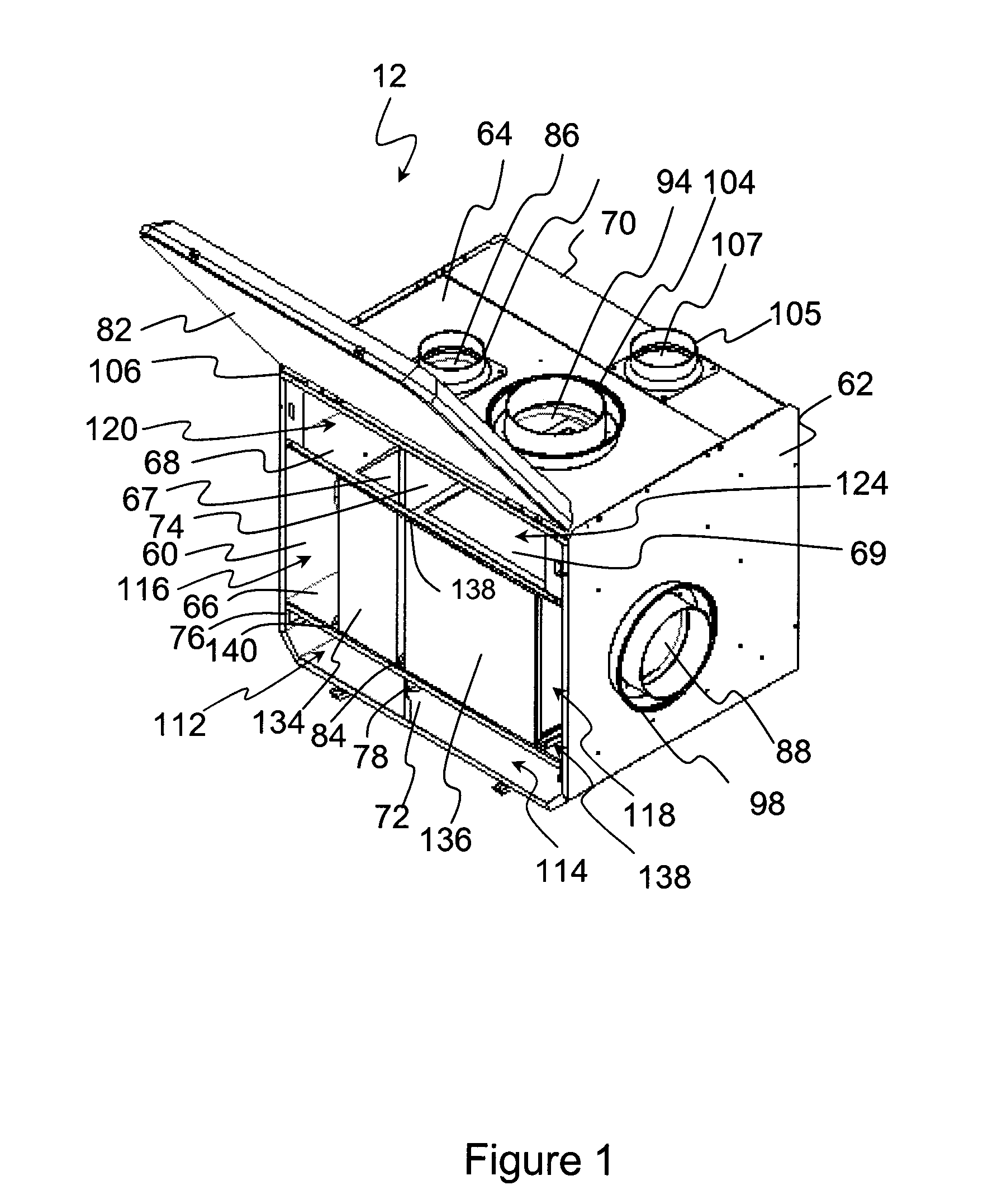 Heat or energy recovery housing and sealing system