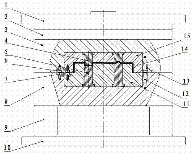 Flexible deformation combined injection molding die for serialized products