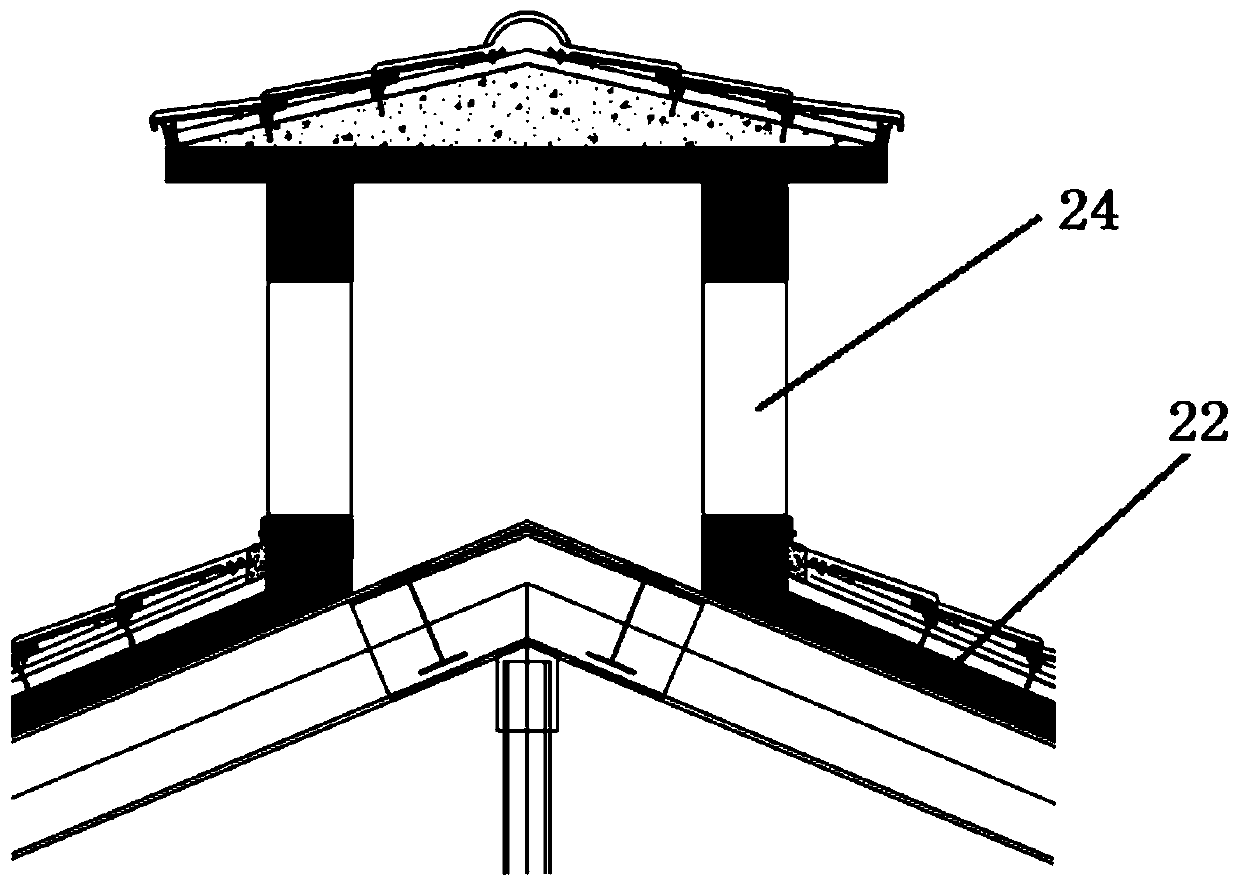 Full-cast-in-place self-ventilation dour-layer roof granary structure and construction method