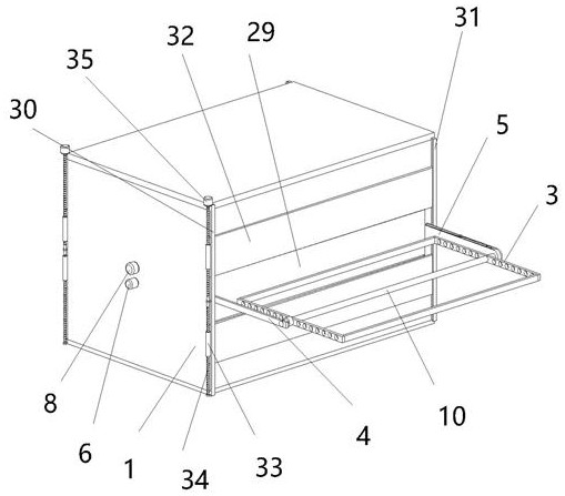 Aluminium profile spraying box capable of working continuously