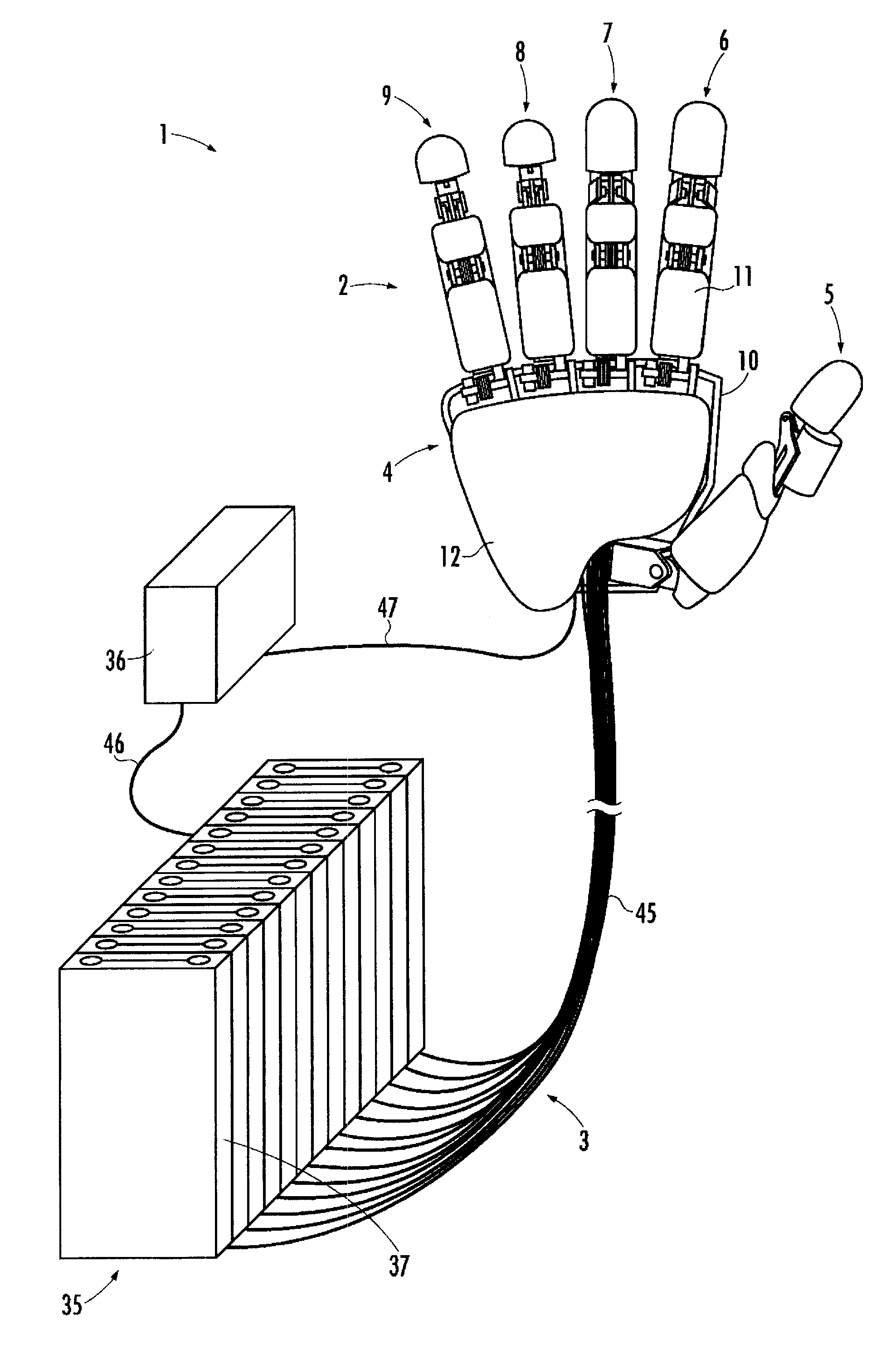 Five-fingered hand device