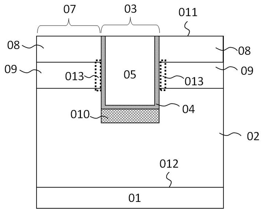 Trench gate MOSFET device with electric field shielding structure