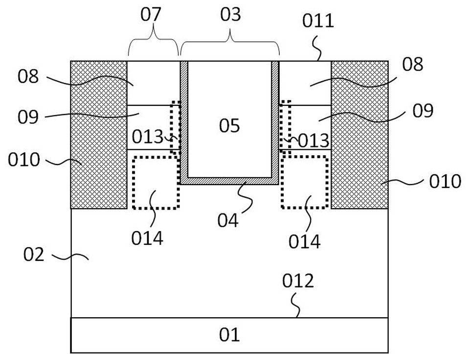 Trench gate MOSFET device with electric field shielding structure