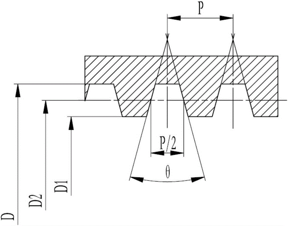 Tooth form geometrical parameter measurement method for online machining of large-diameter multi-thread ring gauge