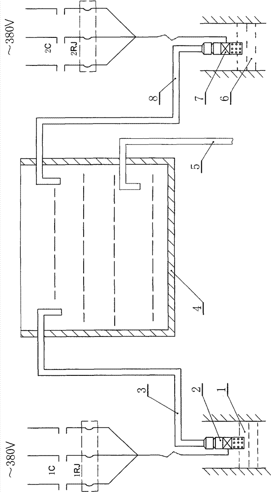 Double-pump automatic alternation water charging system of coal mine hydrostatic tank