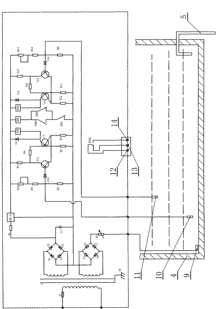 Double-pump automatic alternation water charging system of coal mine hydrostatic tank