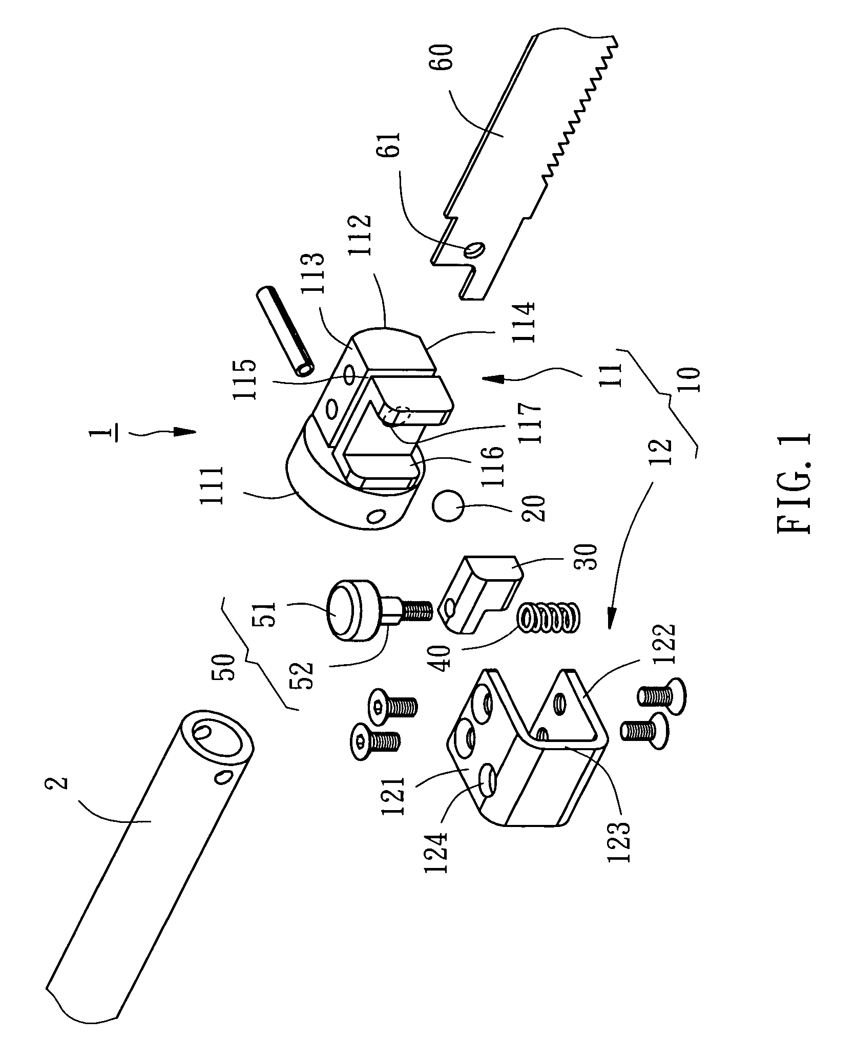 Saw blade clamping mechanism for a power tool