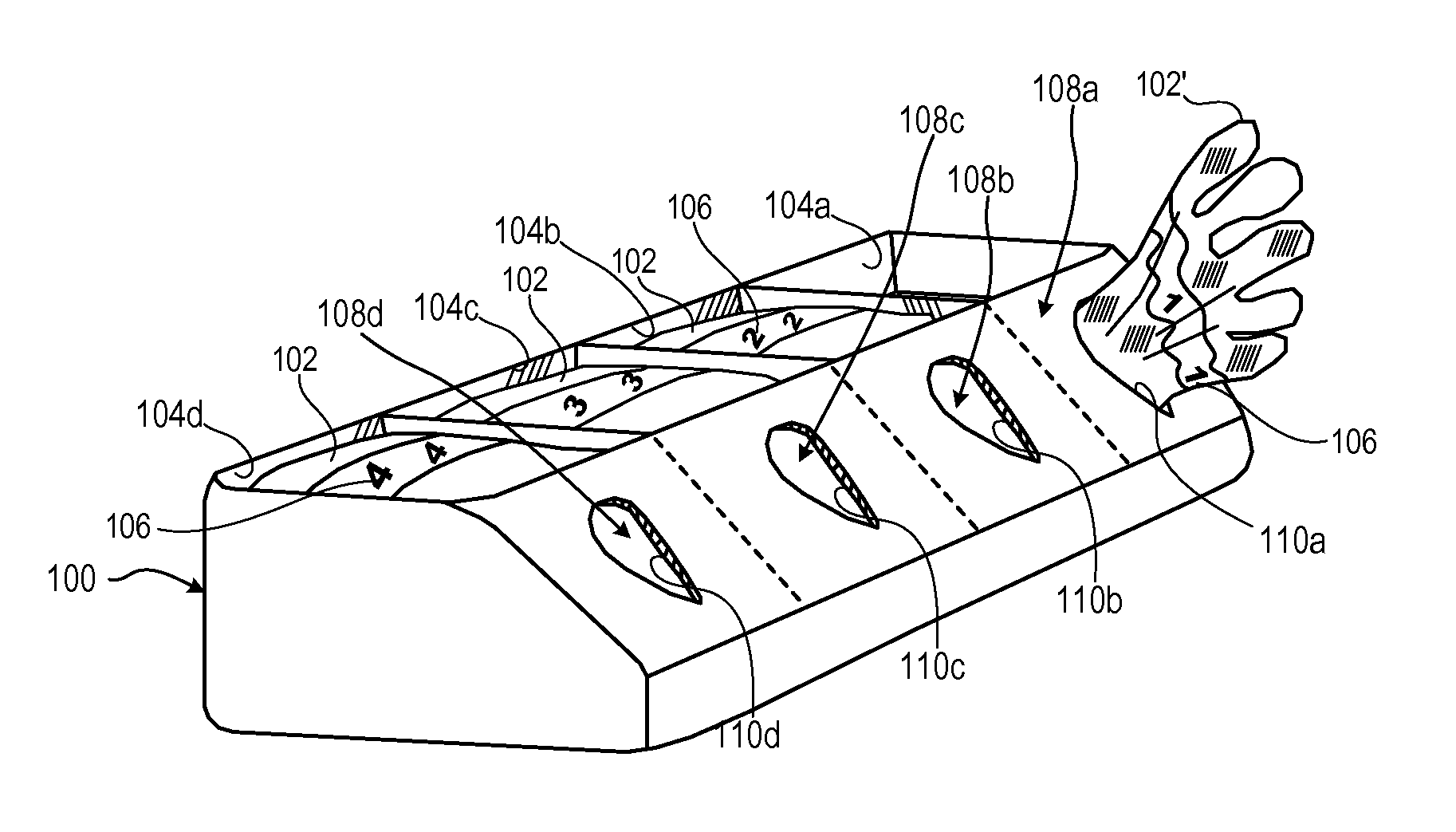 Container for surgical absorbent articles