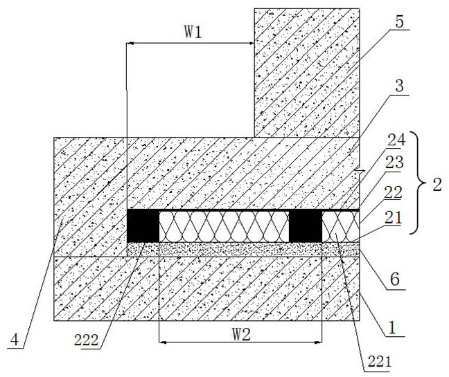 Sound absorption and vibration reduction floating floor ground structure for theater and construction method thereof