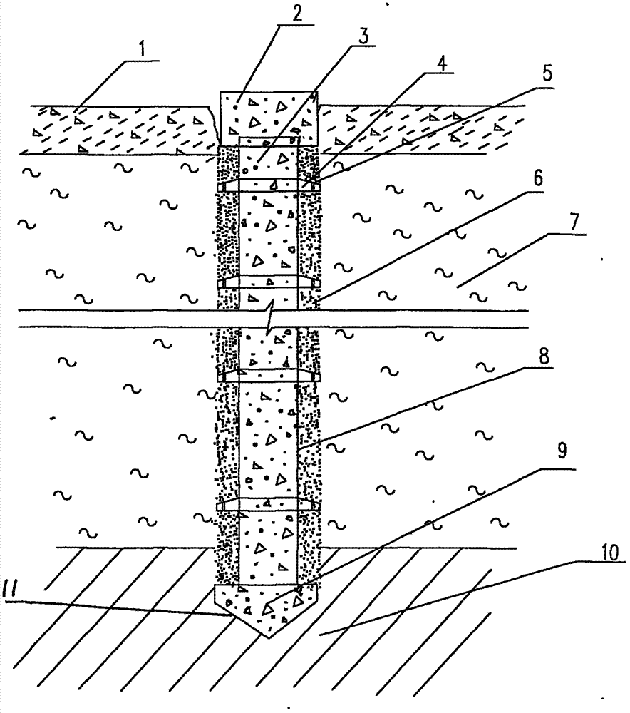 Anticorrosive preformed pile and manufacturing and constructing method thereof