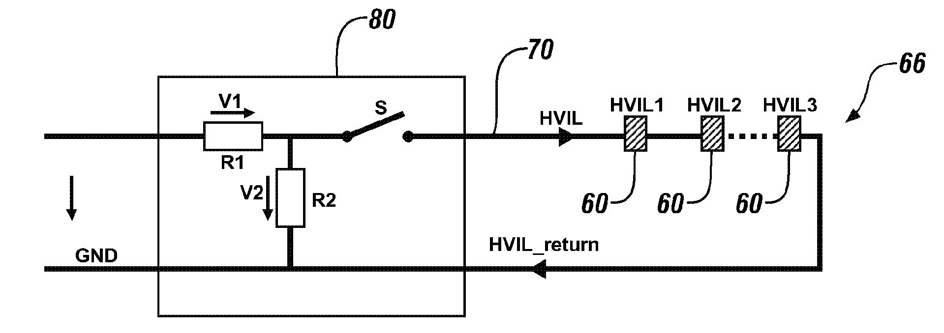 High-voltage interlock loop ("HVIL") switch having reed relay