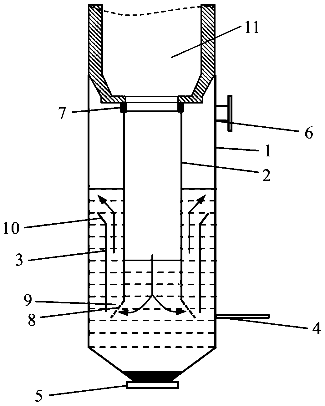 Gasification furnace chilling chamber containing flow-guiding cylinder and application method thereof