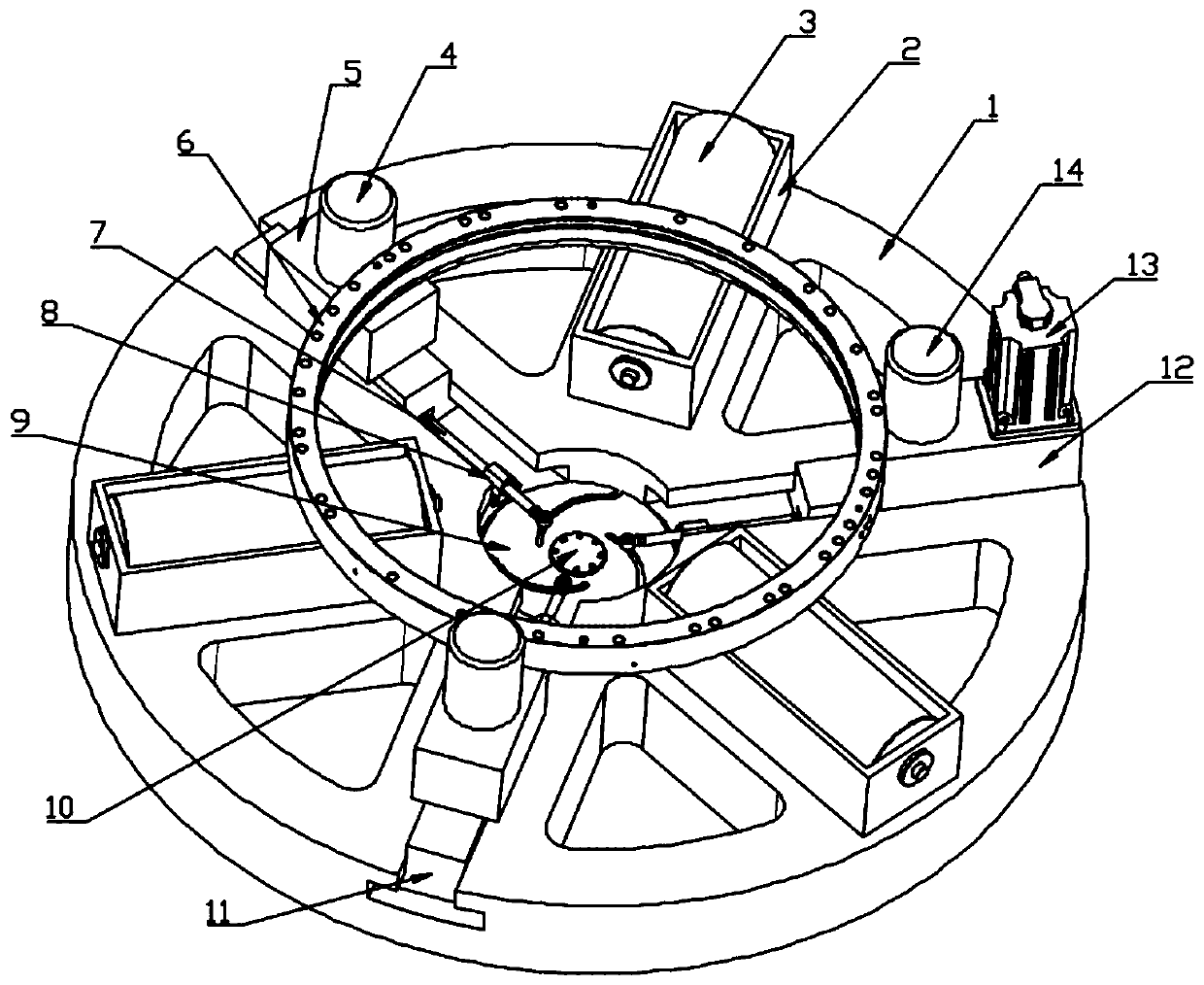 Automatic centering and clamping machining tool for rotary workpiece