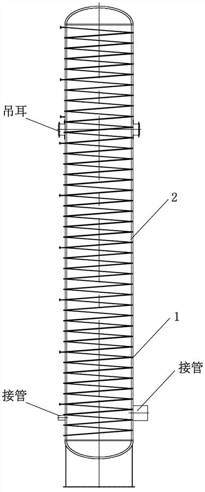 Forming and assembling method for arranging spiral heat tracing pipe on outer surface of thick-wall container barrel