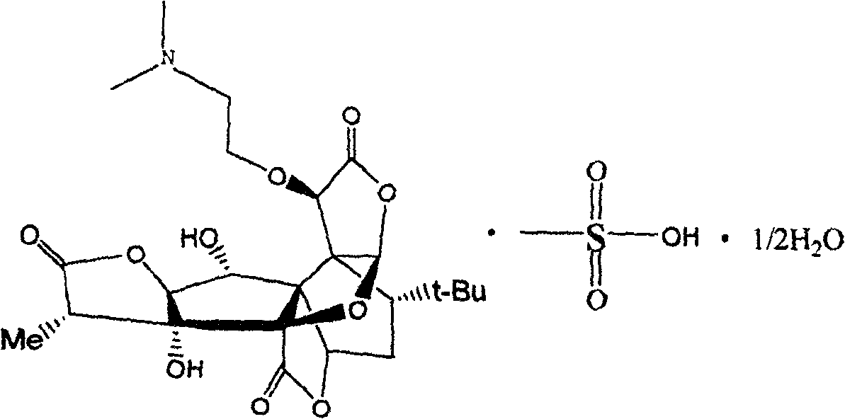 Leucinocaine 10-O-(dimethylaminoethyl)ginkgolide B semihydrate crystal and preparation method thereof
