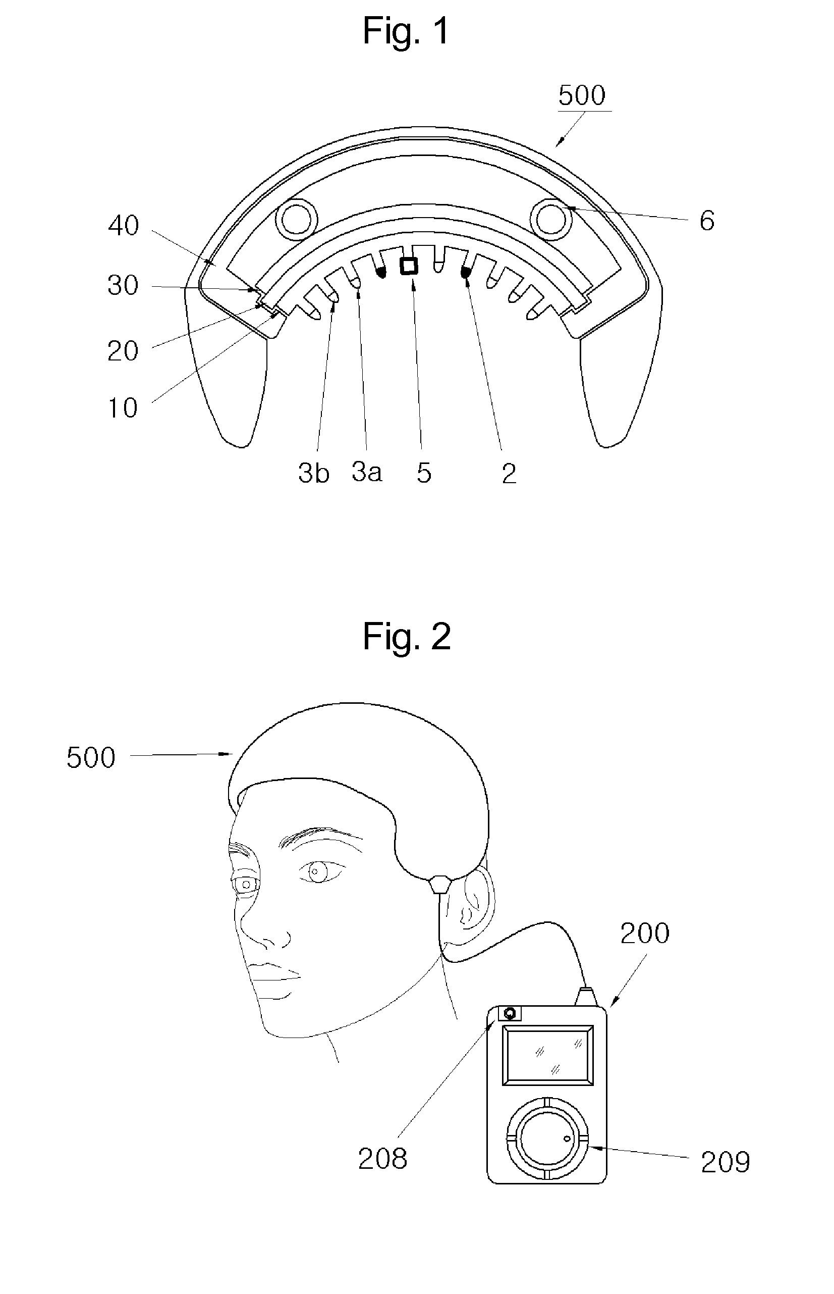 Laser treatment device for hair growth stimulation