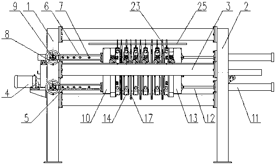 Device for vertically pouring organic glass