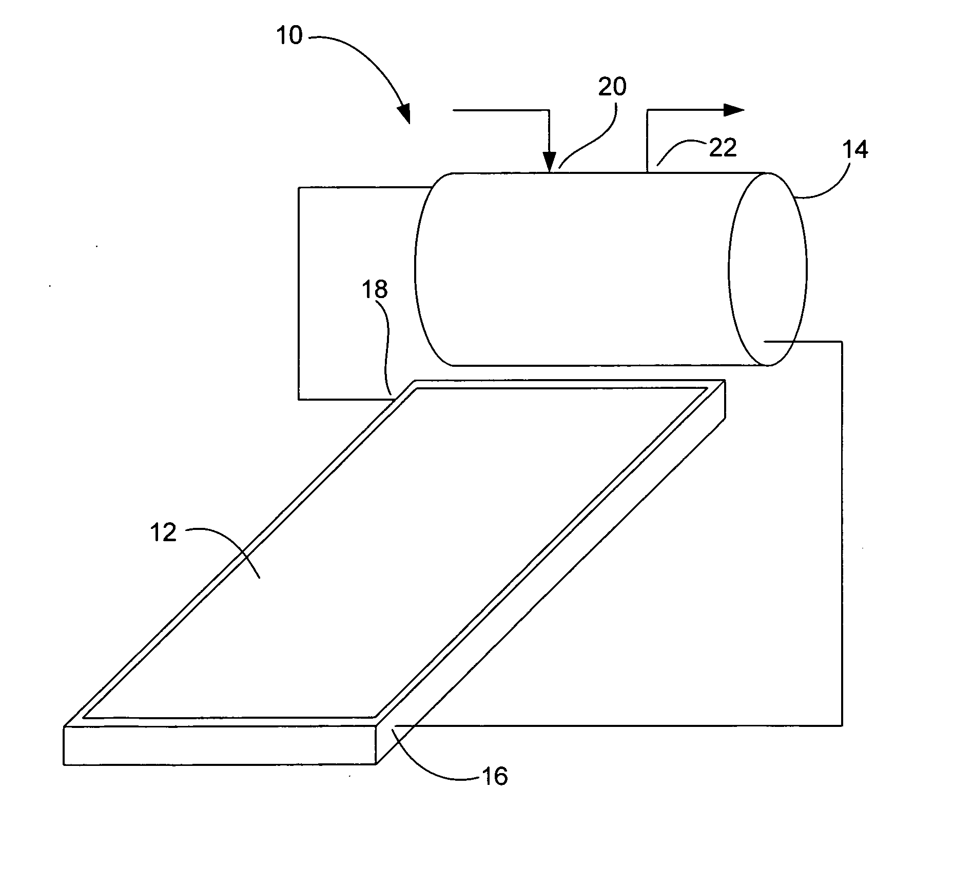 Thermosiphoning system with side mounted storage tanks