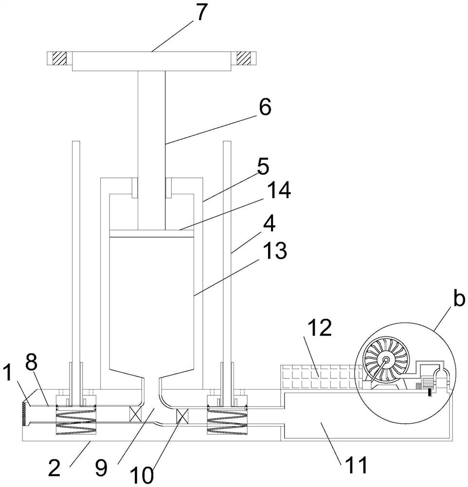 A pneumatic power generation type automobile shock absorption energy storage device