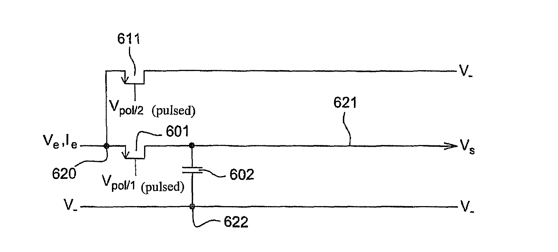 Device and method for reading electric currents resulting from an electromagnetic signal detector