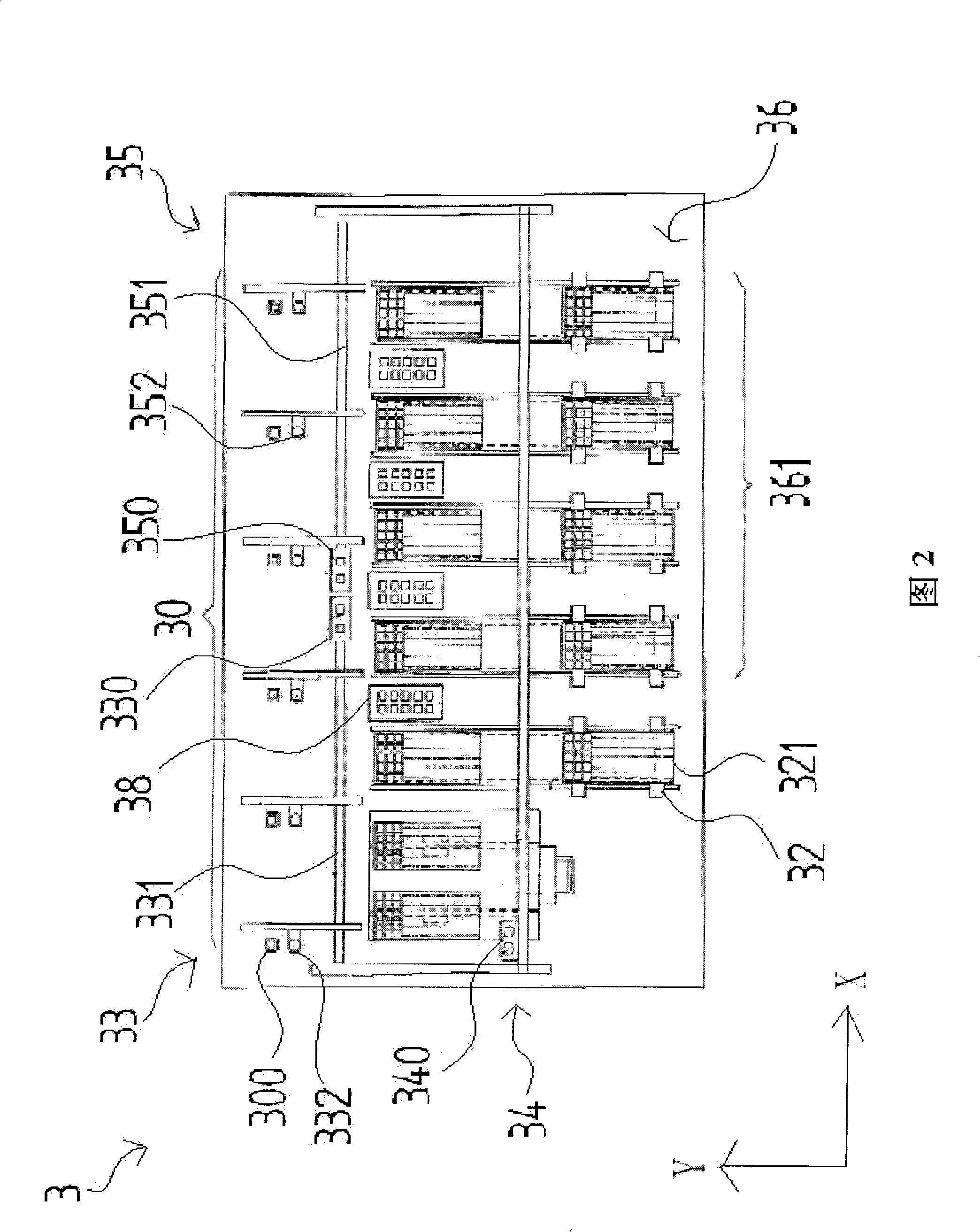 Multi-test seat test station having in-turn arranged feeding section, test section and discharging section