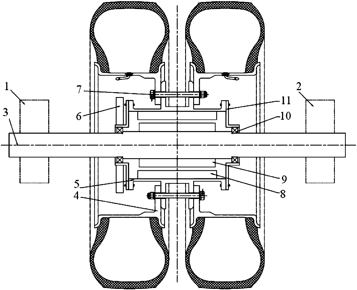 Straddle type monorail train and bogie with rim direct drive motor