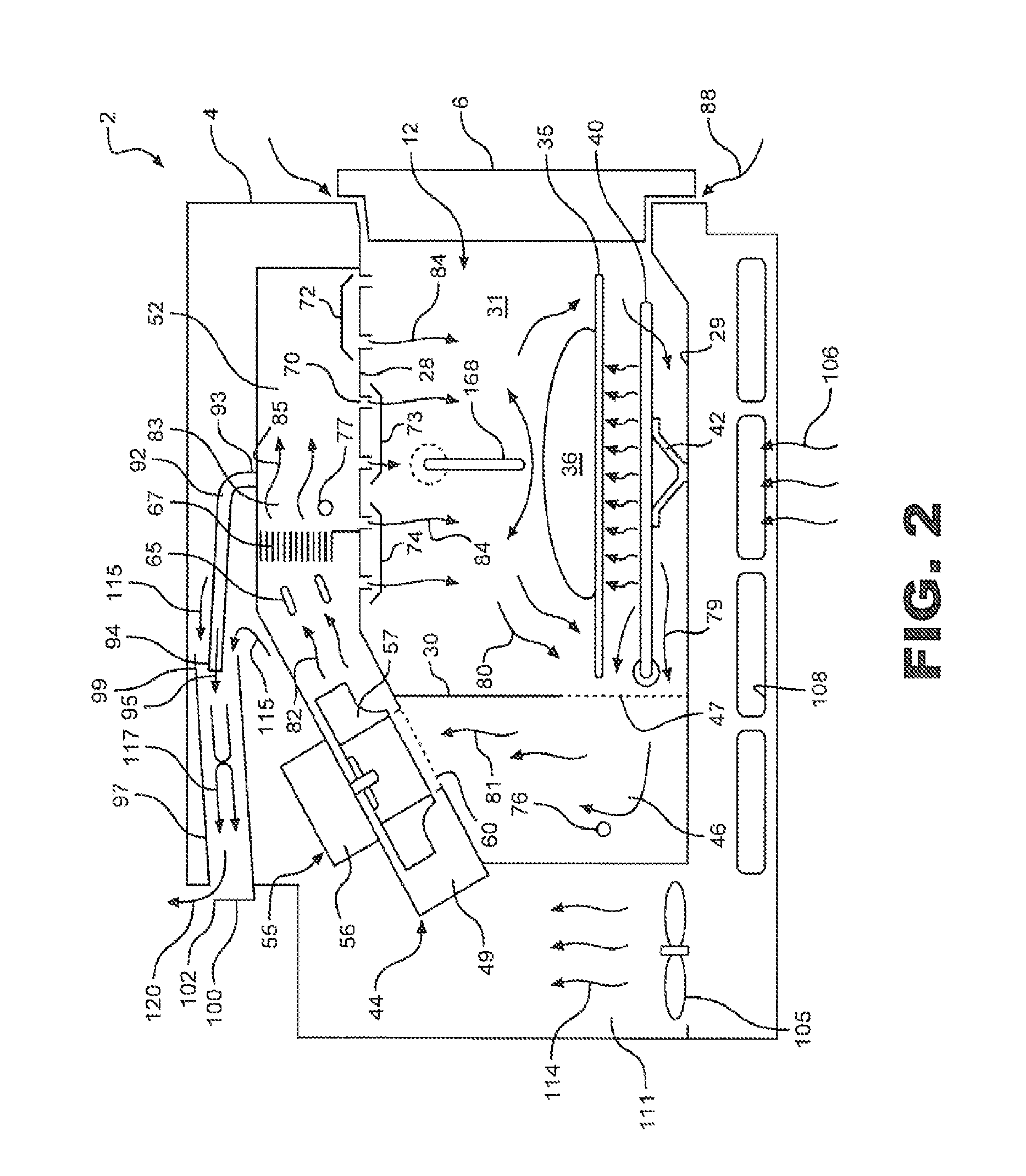 Air circuit for cooking appliance including combination heating system