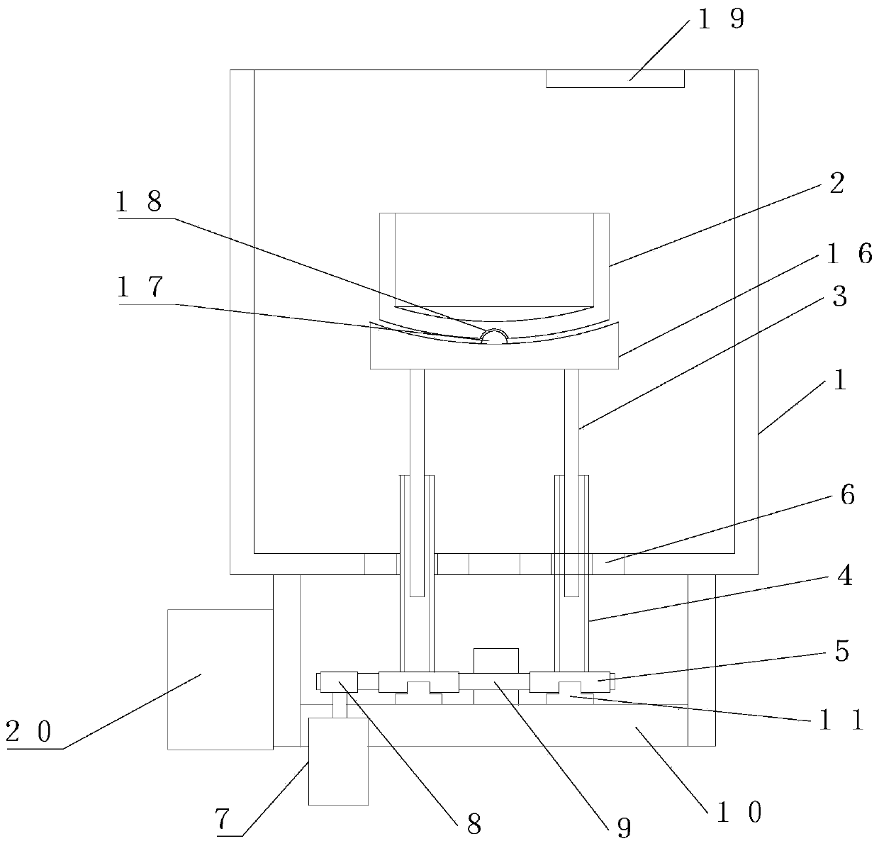 Height adjustment equipment for quartz crucible in single crystal furnace of semiconductor device