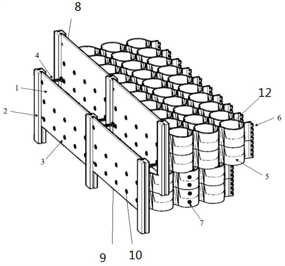 Three-dimensional-net-shaped reinforced belt flexible retaining structure capable of being spliced