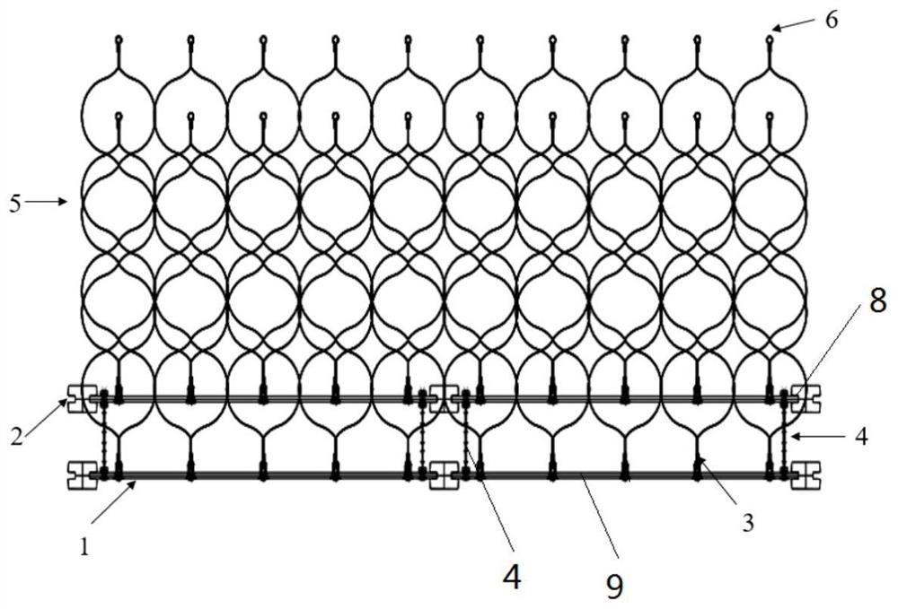 Three-dimensional-net-shaped reinforced belt flexible retaining structure capable of being spliced