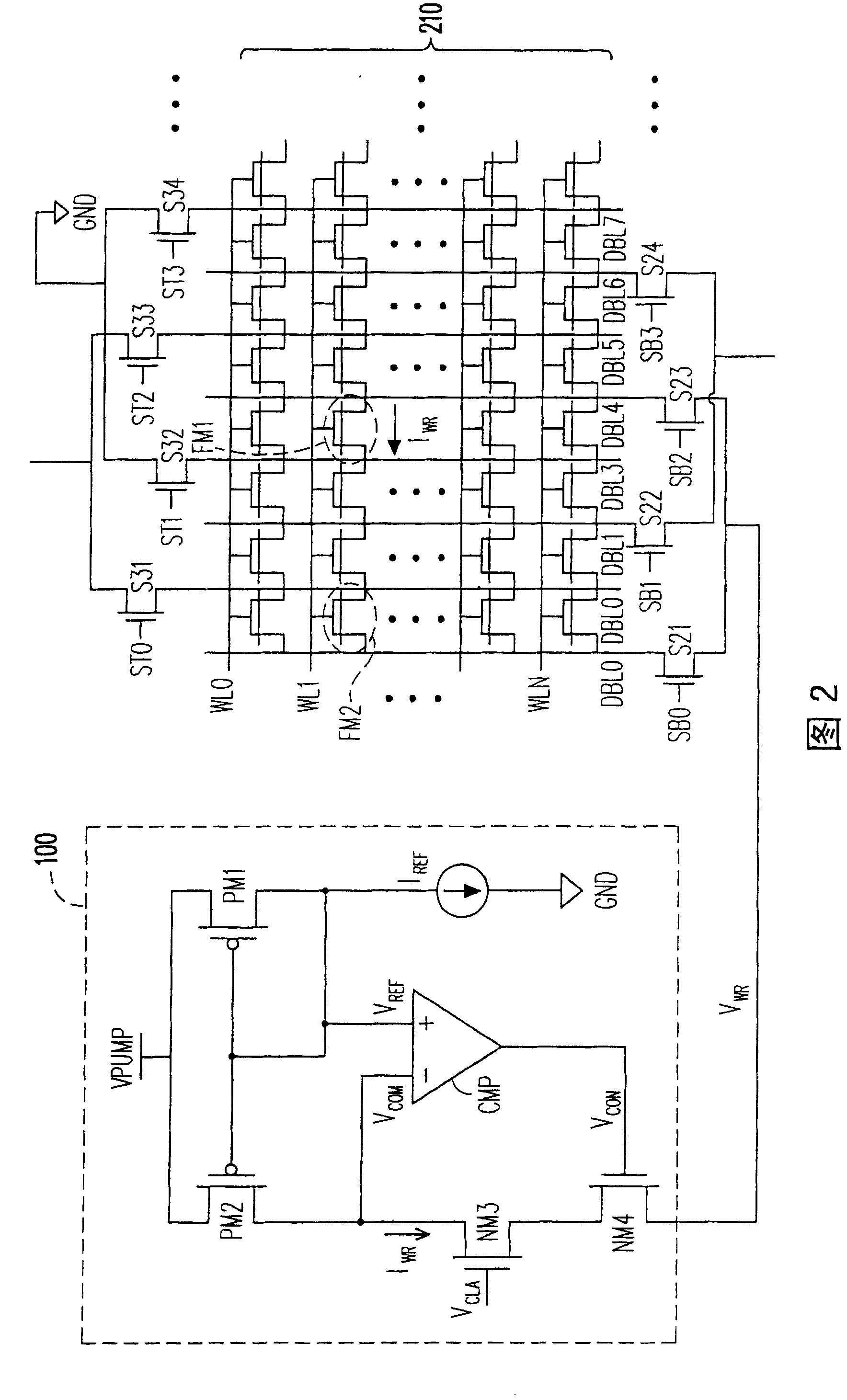 Writing circuit and method for flash memory